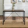Dark Walnut 48 Inch Industrial Wood Dining Table - Angle Iron