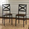 Wood and Metal Dining Room Chair (Set of 2) - Angle Iron