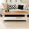 AF48NATCTWWR Natalee White Wash Distressed Farmhouse Coffee Table - Walker Edison