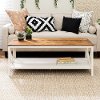 White Wash and Natural Wood Distressed Farmhouse Coffee Table - Natalee