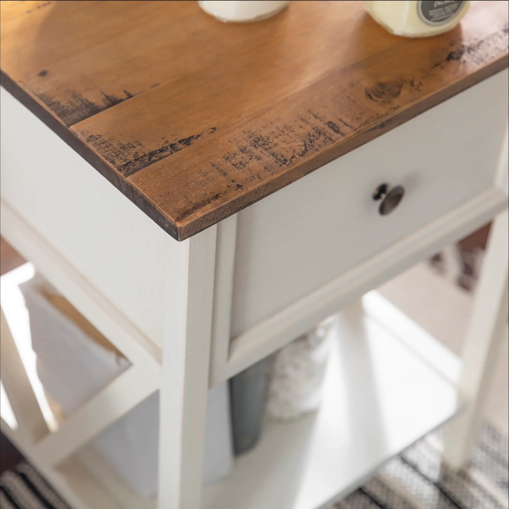 AF19NATSTWWR White Wash and Natural Wood Side Table - Natalee-2