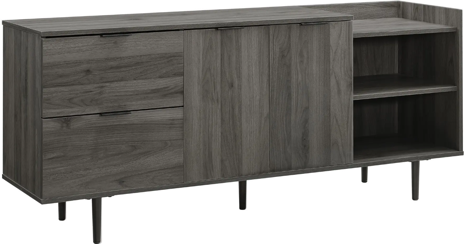 W58LIN2DDSG Slate Gray 58 Inch Modern Storage TV Stand - Lincoln-3