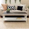 AF48NATCTWWG Natalee White Wash and Gray Distressed Farmhouse Coffee Table - Walker Edison