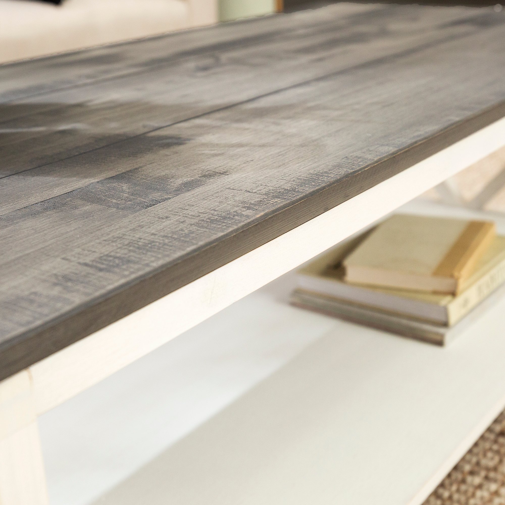 AF48NATCTWWG White Wash and Gray Distressed Farmhouse Coffee Table - Natalee-2