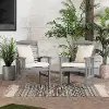 OWC2GW Midland Gray Patio Chairs with Cushions, Set of 2 - Walker Edison