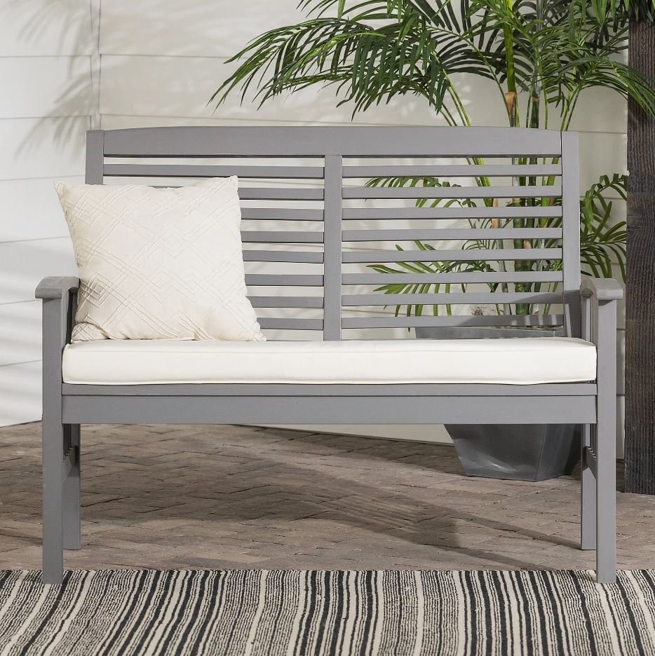 OWLSGW Gray Patio Love Seat with Cushion - Midland-1