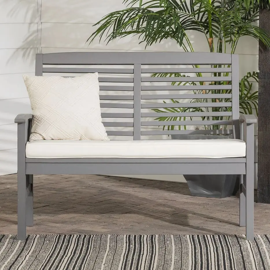 OWLSGW Gray Patio Love Seat with Cushion - Midland-1