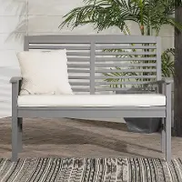 OWLSGW Gray Patio Love Seat with Cushion - Midland