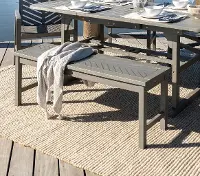 OWB7SGW Gray Acacia Wood Patio Bench - Midland