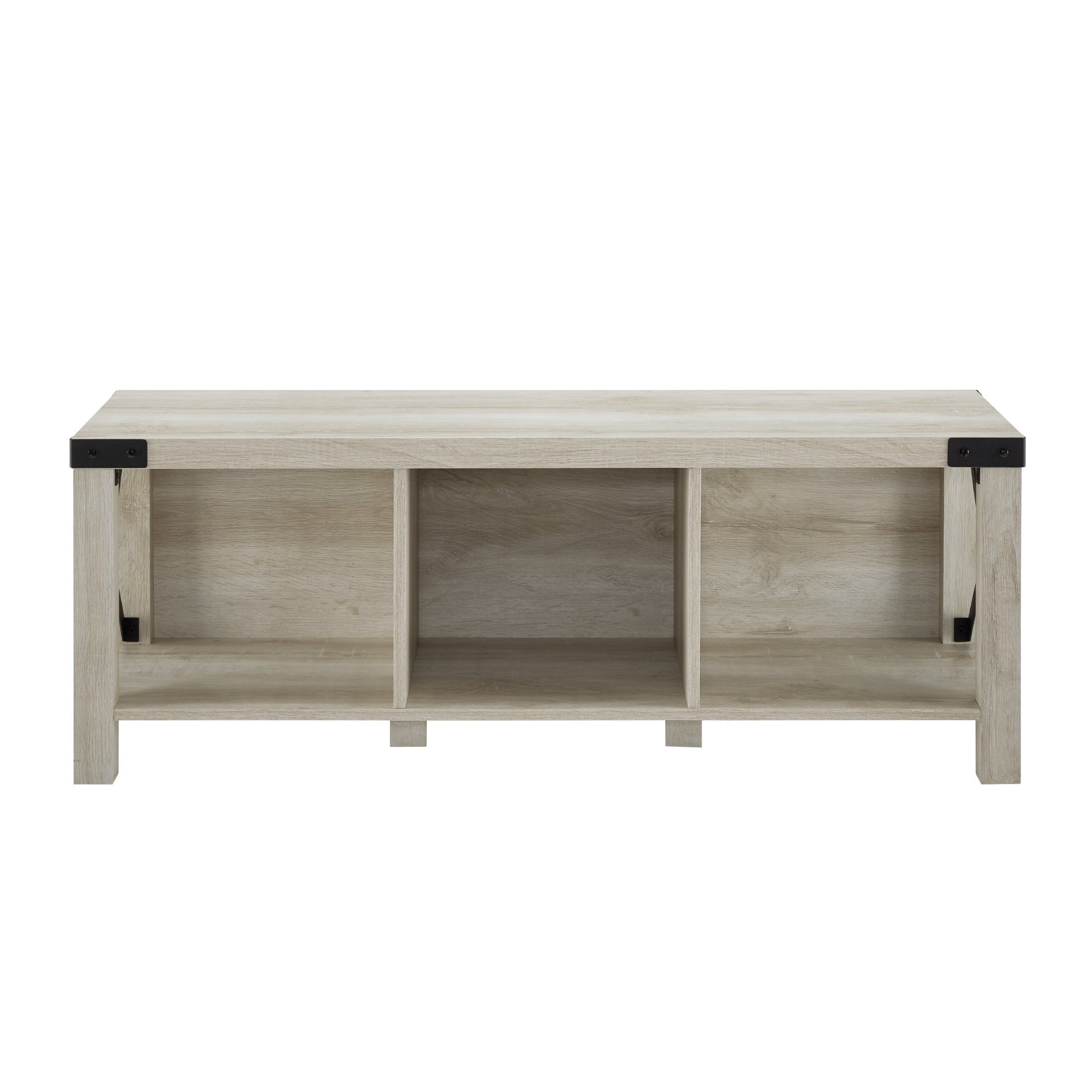 B48MXEBWO Metal X White Oak 48 Inch Farmhouse Entry Bench-2
