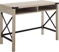White Oak 42 Inch Metal & Wood Desk - Metal X-2