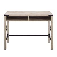White Oak 42 Inch Metal & Wood Desk - Metal X-3