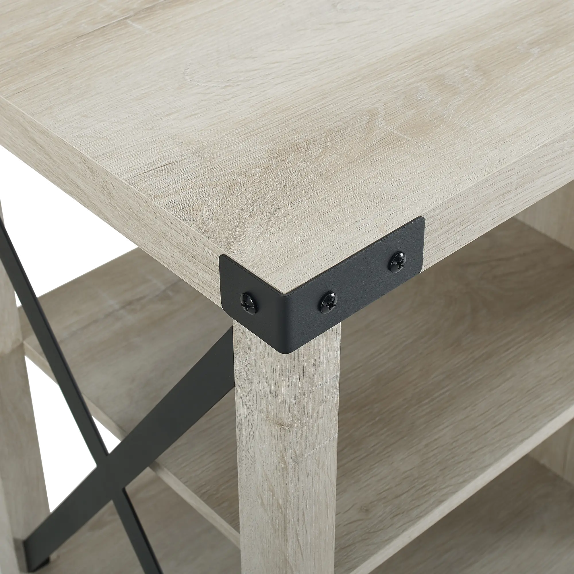 W70MX2DWO Metal X White Oak 70 Farmhouse TV Stand-3