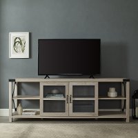 Modern 70 Farmhouse Metal X TV Stand - White Oak