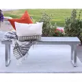 OAW4BSGY Gray 50 Inch Aluminum Patio Outdoor Dining Bench