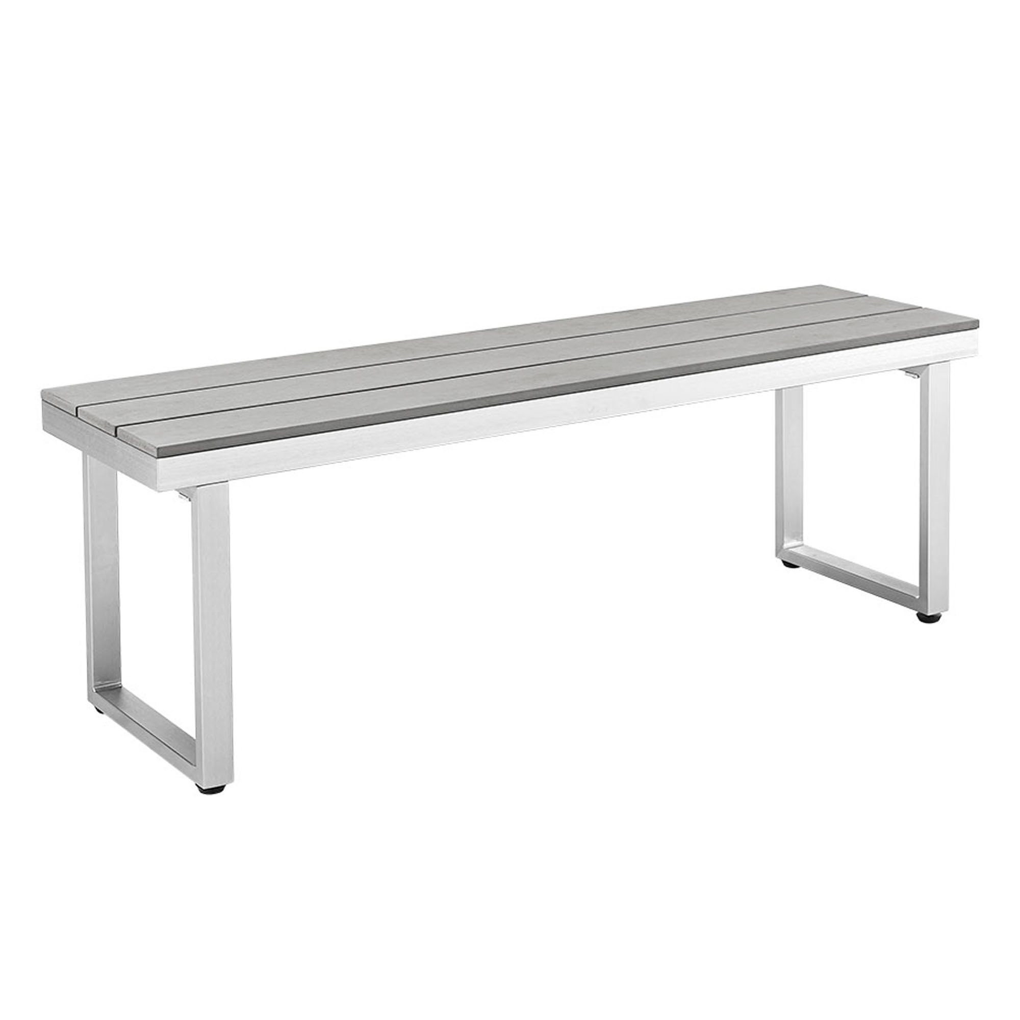 OAW4BSGY Gray 50 Inch Aluminum Patio Outdoor Dining Bench-2