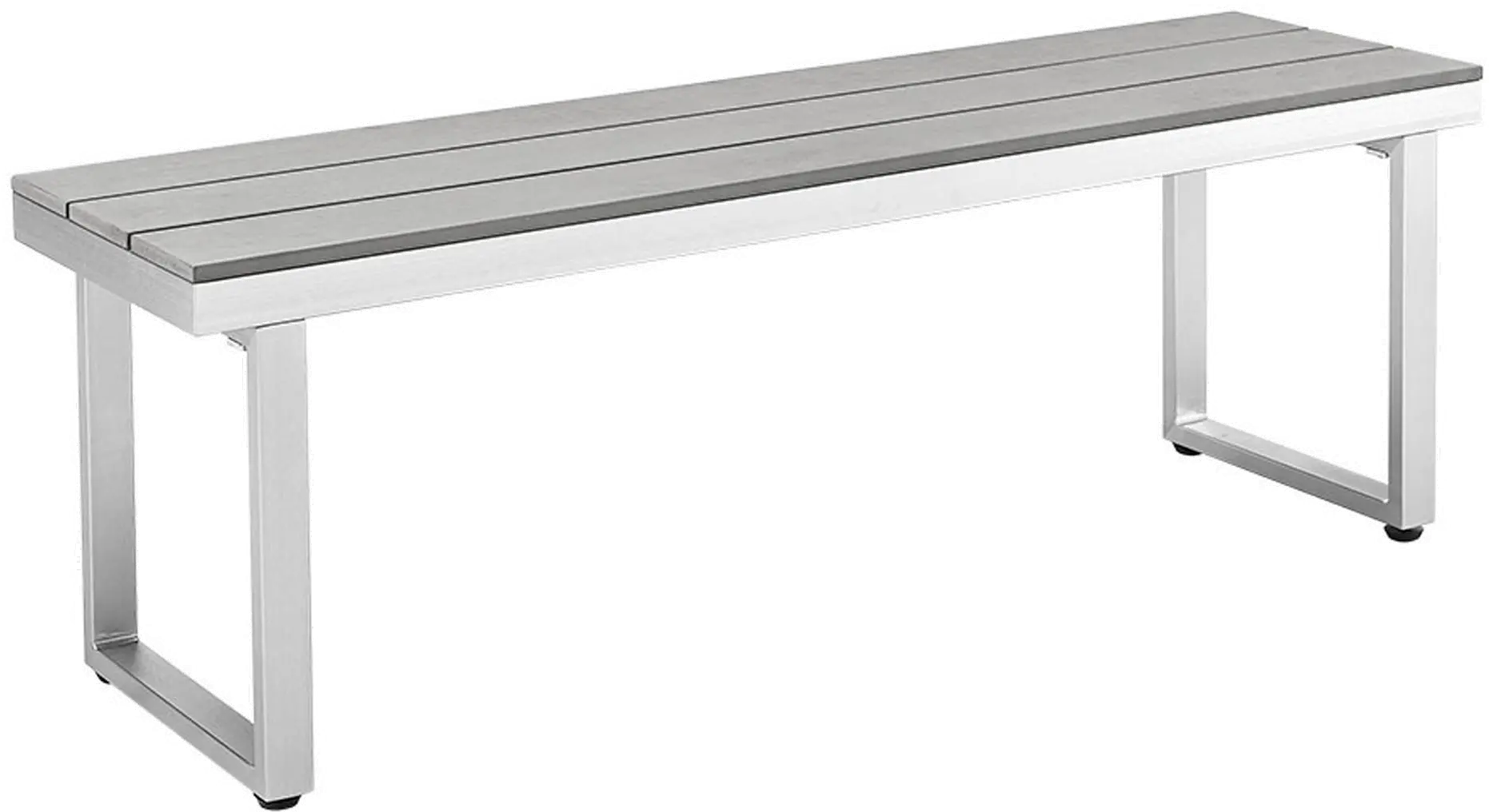 OAW4BSGY Gray 50 Inch Aluminum Patio Outdoor Dining Bench-2
