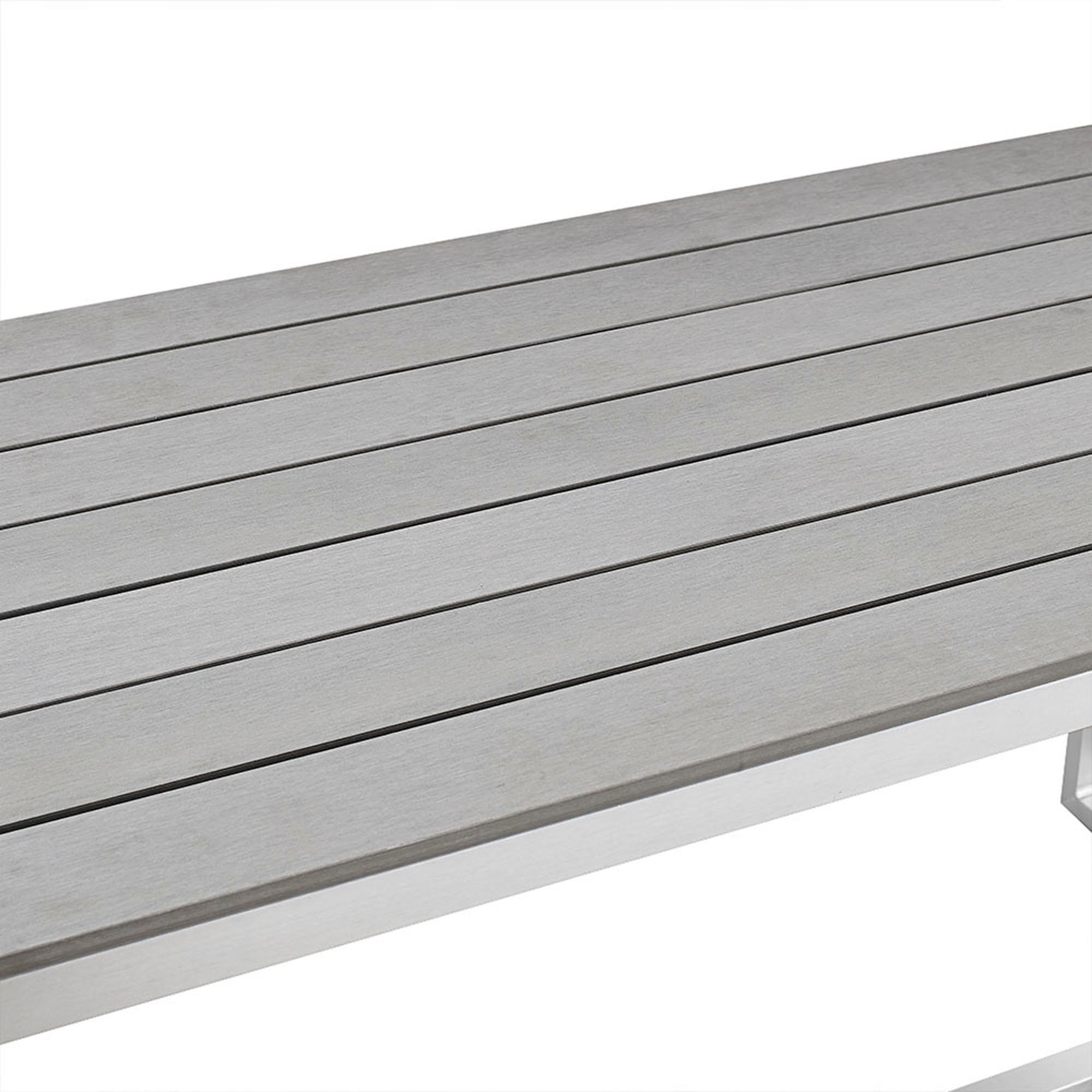 OAW4BSGY Gray 50 Inch Aluminum Patio Outdoor Dining Bench-3