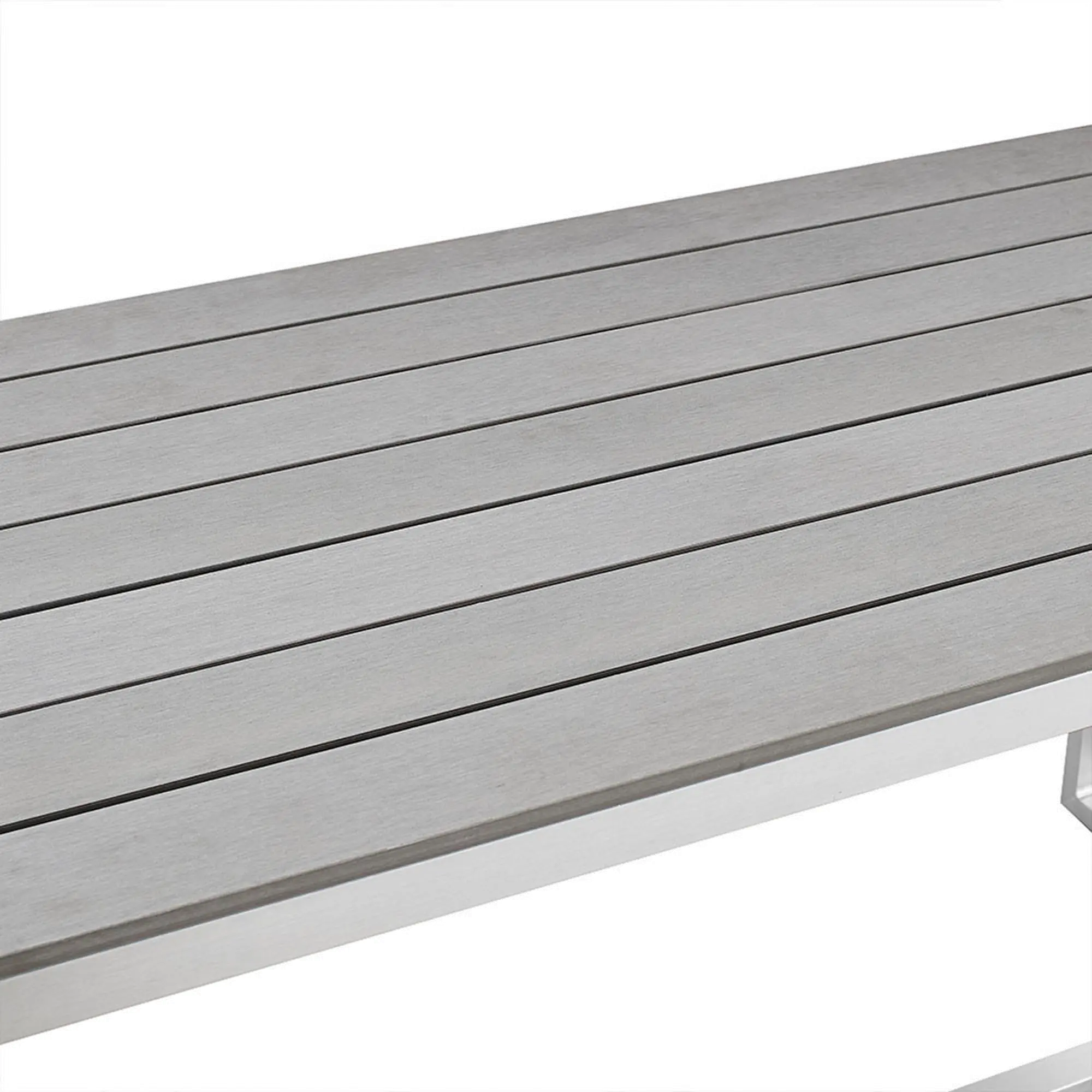 OAW4BSGY Gray 50 Inch Aluminum Patio Outdoor Dining Bench-3