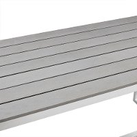 OAW4BSGY Gray 50 Inch Aluminum Patio Outdoor Dining Bench-3