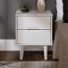 Mid Century Modern White 2 Drawer Nightstand - Sloane