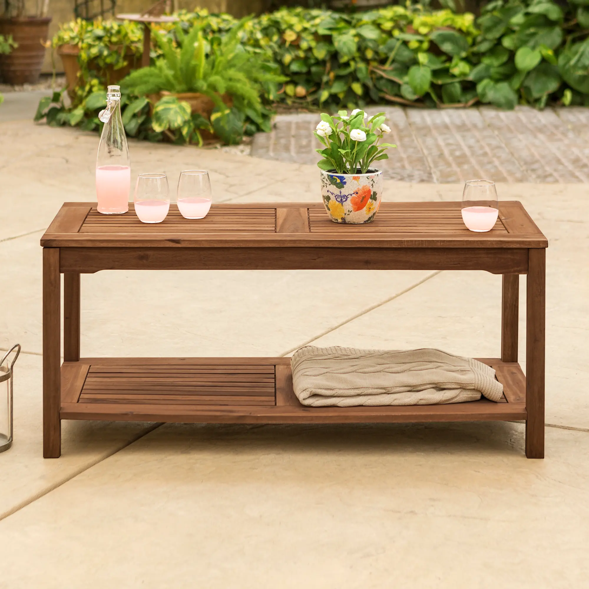 OWCTDB Dark Brown Patio Coffee Table - Midland-1