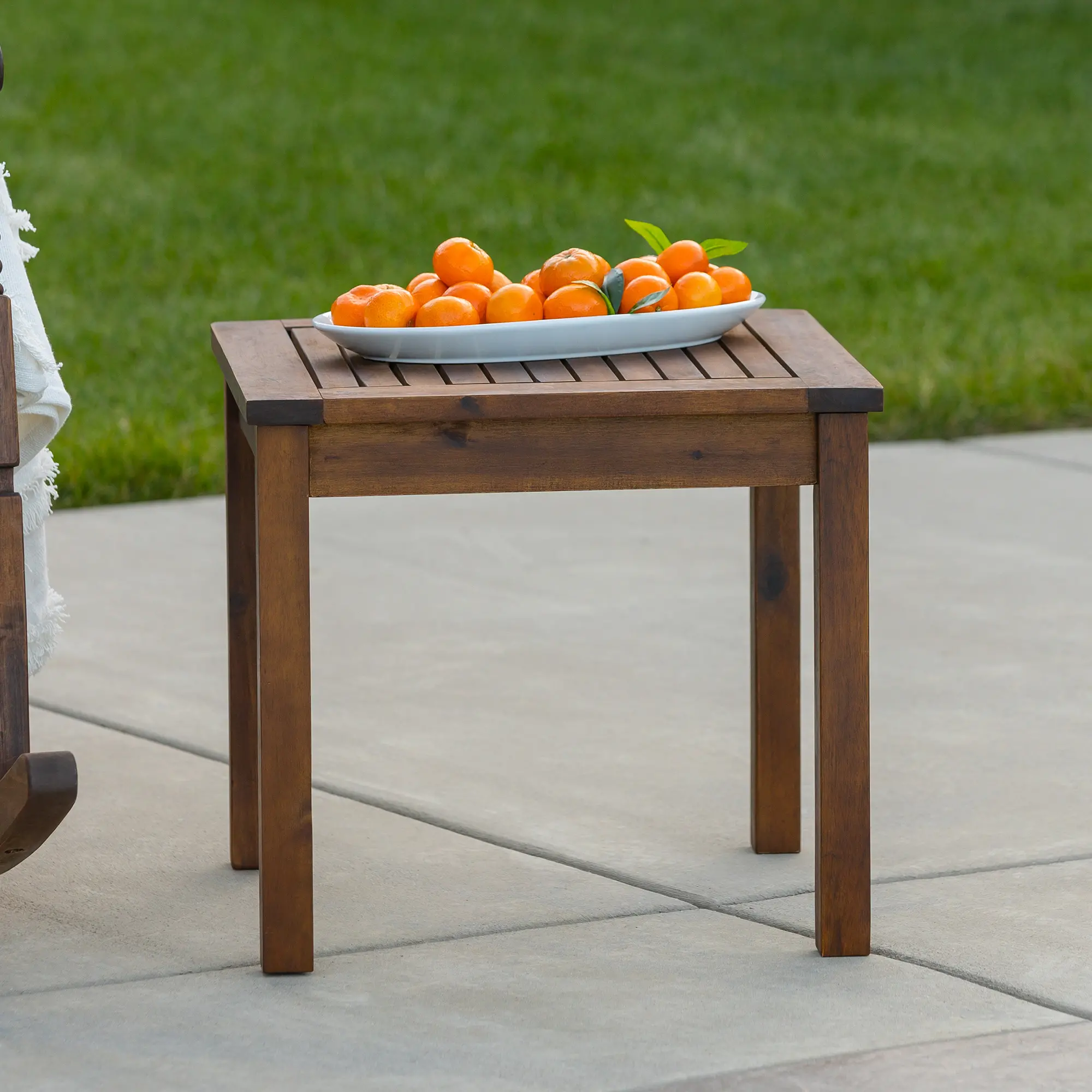 OWSSTDB Dark Brown Patio Wood Side Table - Midland-1