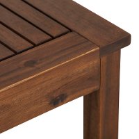 Dark Brown Patio Wood Side Table - Midland-3