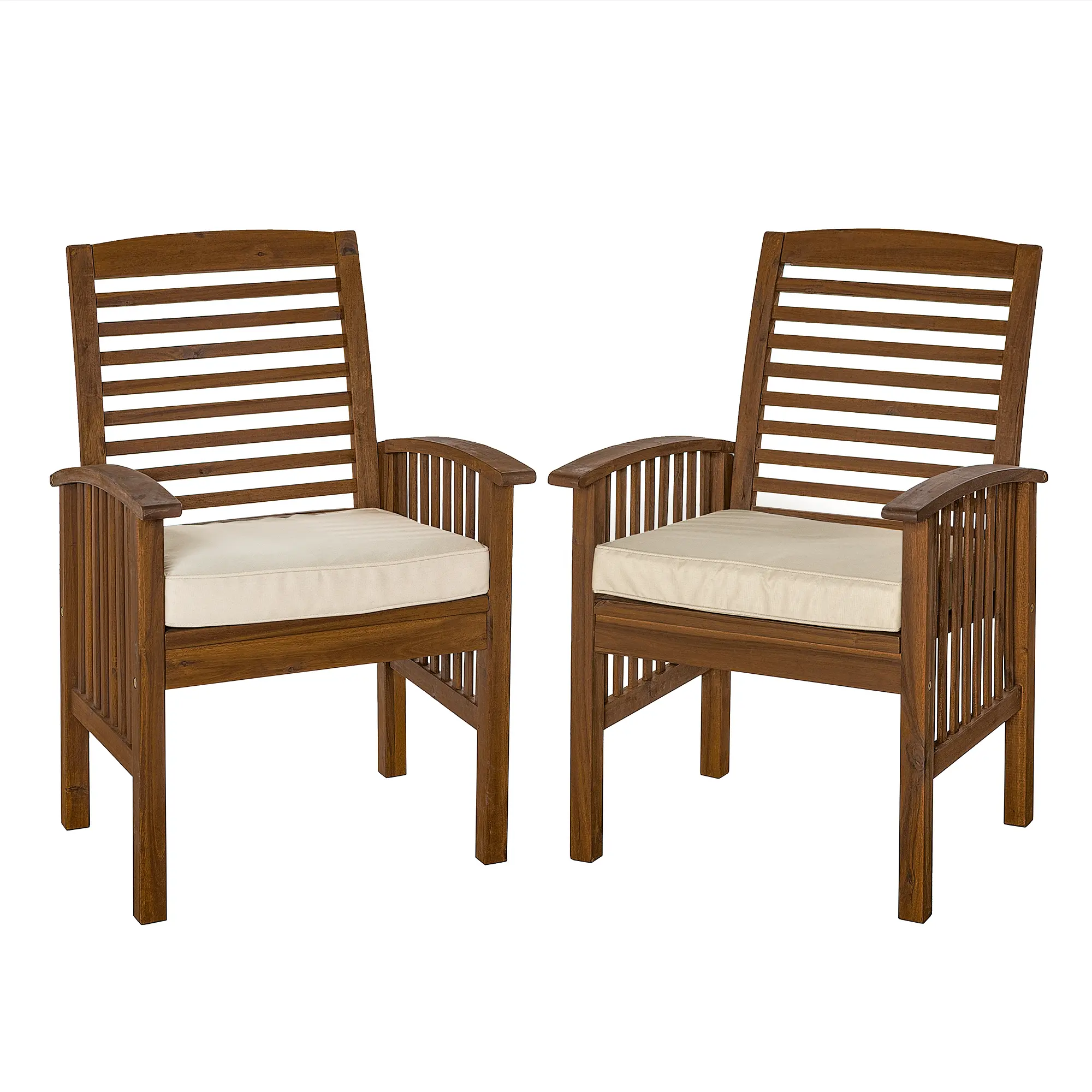 OWC2DB Dark Brown Patio Chairs with Cushions, set of 2 - Midland-2