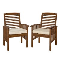 OWC2DB Dark Brown Patio Chairs with Cushions, set of 2 - Midland-2