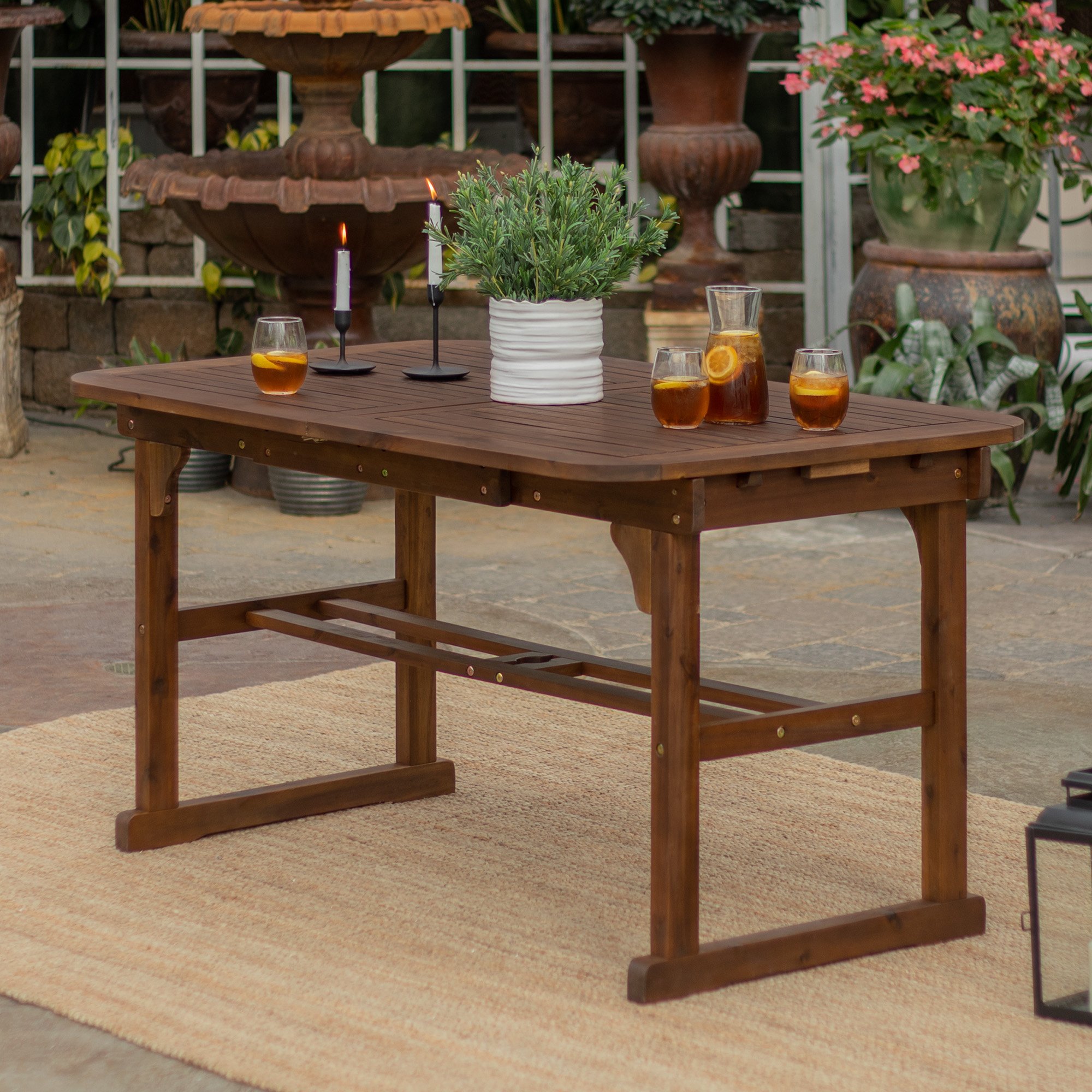 OWTEXDB Acacia Wood Patio Butterfly Table - Midland-1
