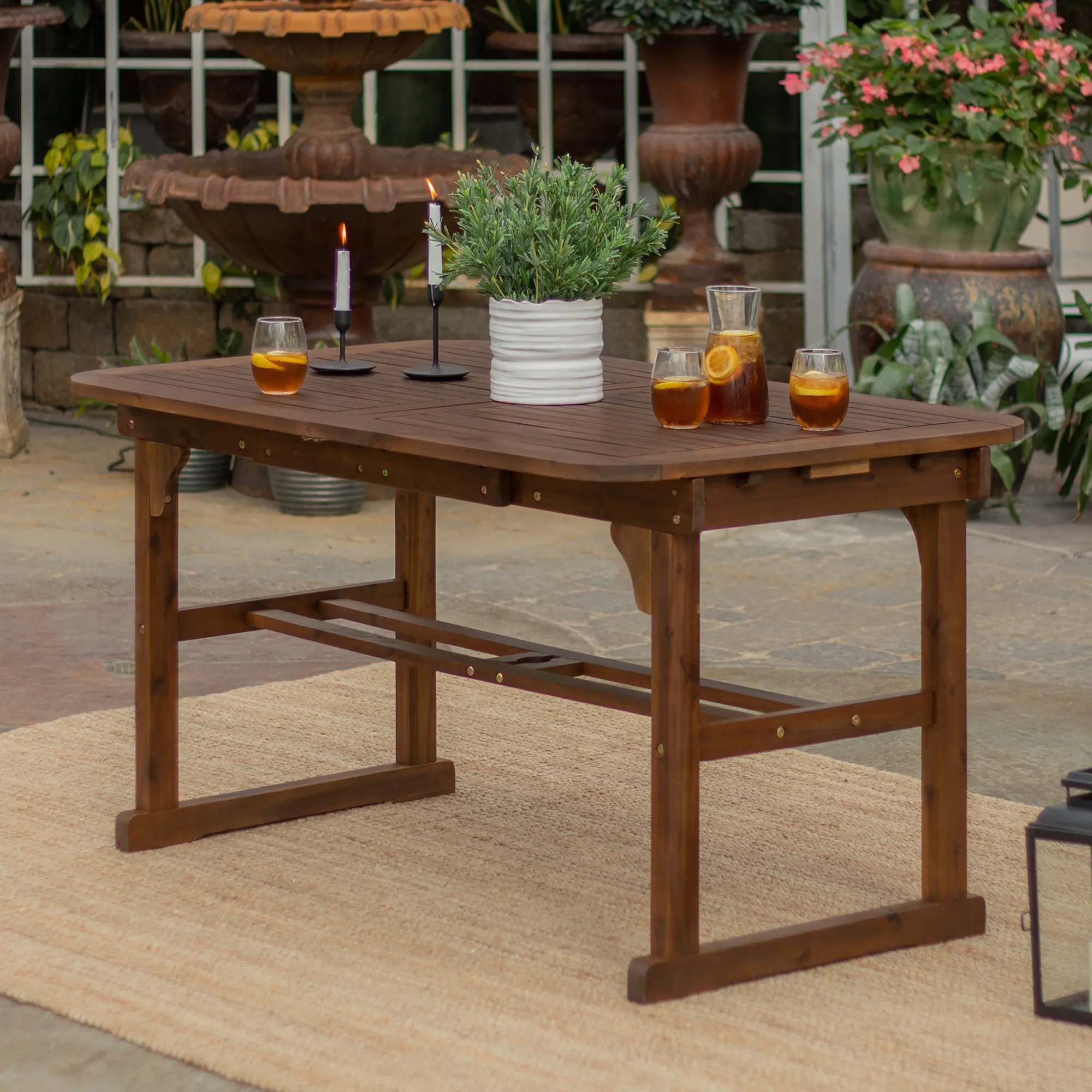 OWTEXDB Acacia Wood Patio Butterfly Table - Midland-1