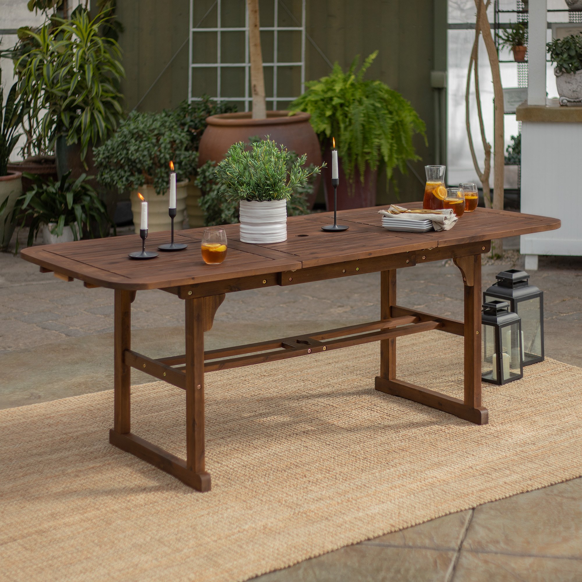 OWTEXDB Acacia Wood Patio Butterfly Table - Midland-2