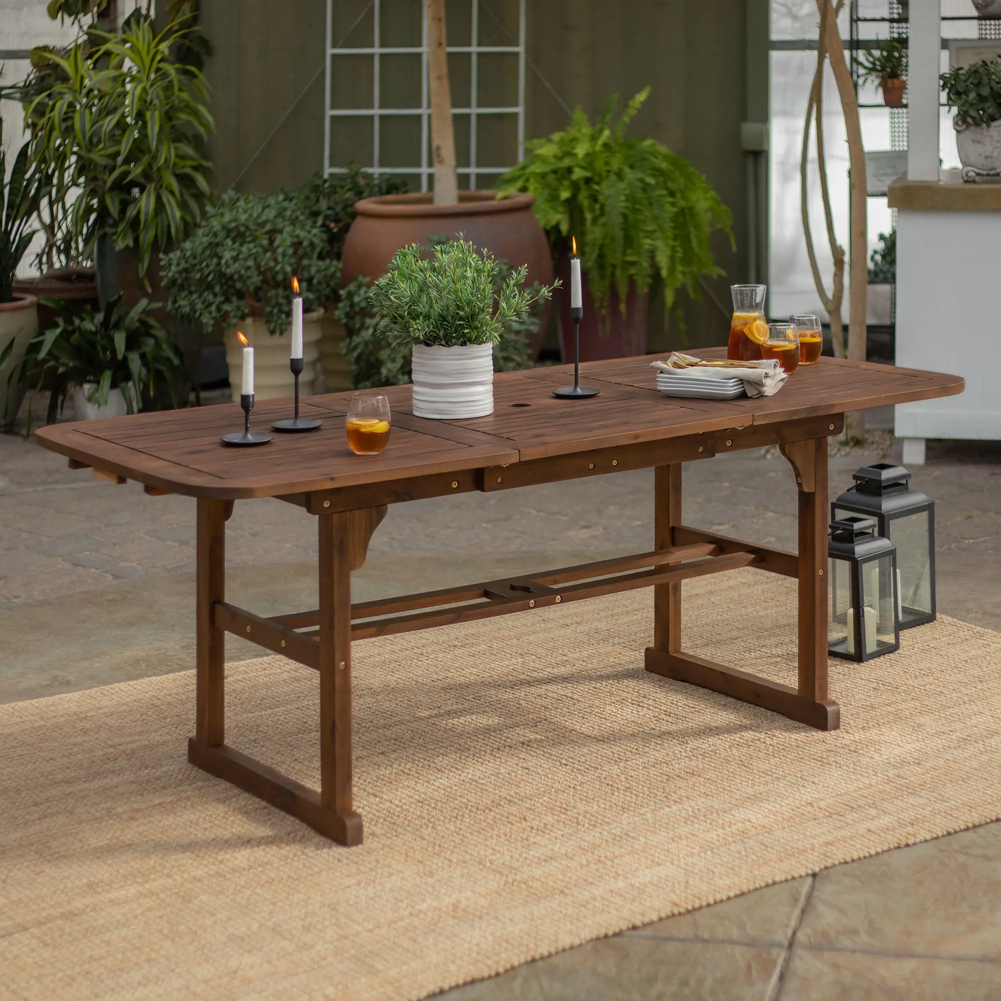 OWTEXDB Acacia Wood Patio Butterfly Table - Midland-2