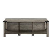 Gray Farmhouse Entry Bench - Metal X-2