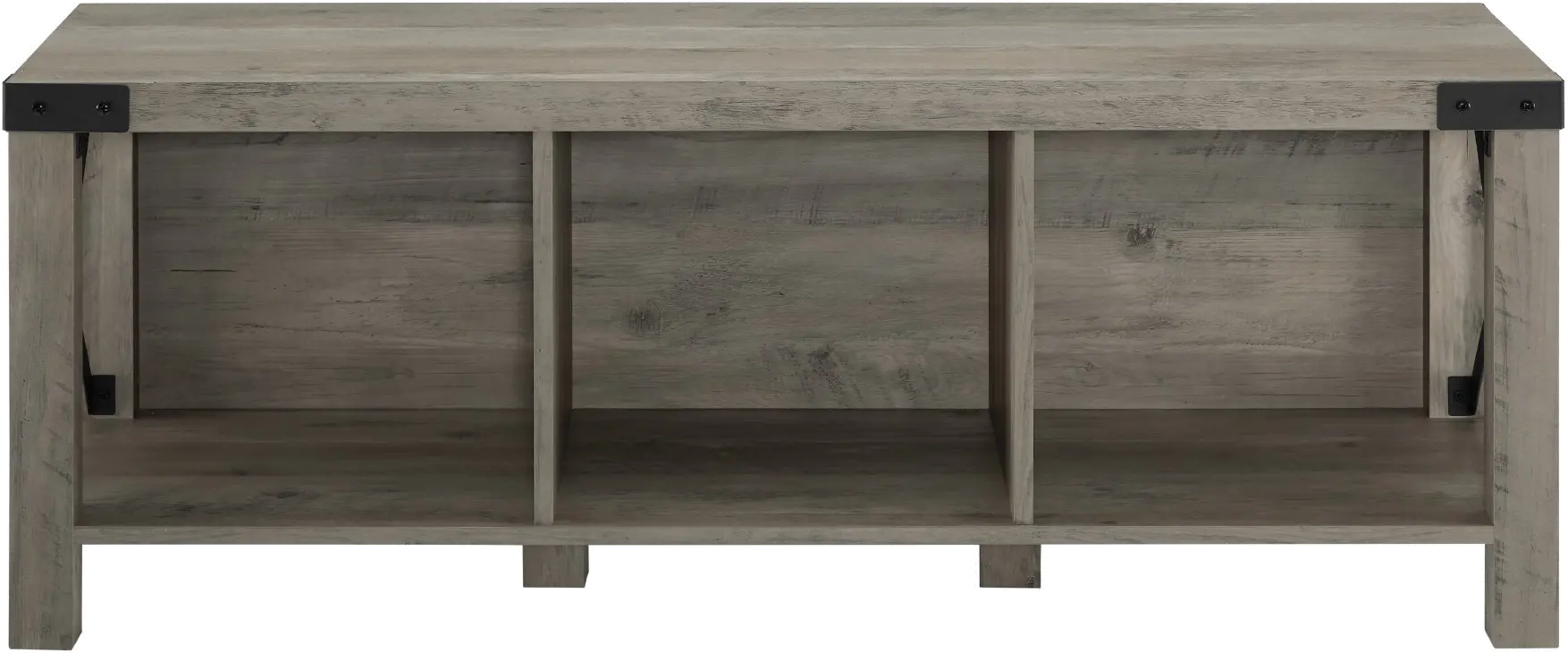 B48MXEBGW Metal X Rustic Gray Wash Entry Bench-2