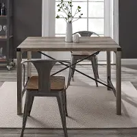 TW48MWGW Metal X Rustic Gray Wash Dining Table