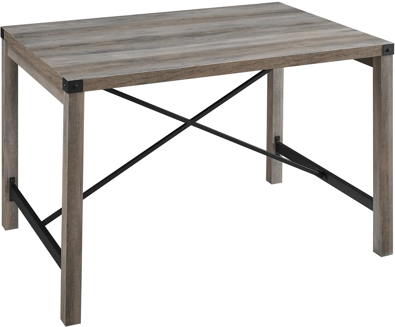 TW48MWGW Metal X Rustic Gray Wash Dining Table-5
