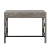 Gray 42 Inch Farmhouse Metal & Wood Desk - Metal X-3