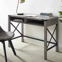 D42MXGW Metal X Gray Wash 42 Inch Farmhouse Desk