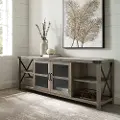 W70MX2DGW Metal X Gray Wash 70 Farmhouse TV Stand - Walker Edison