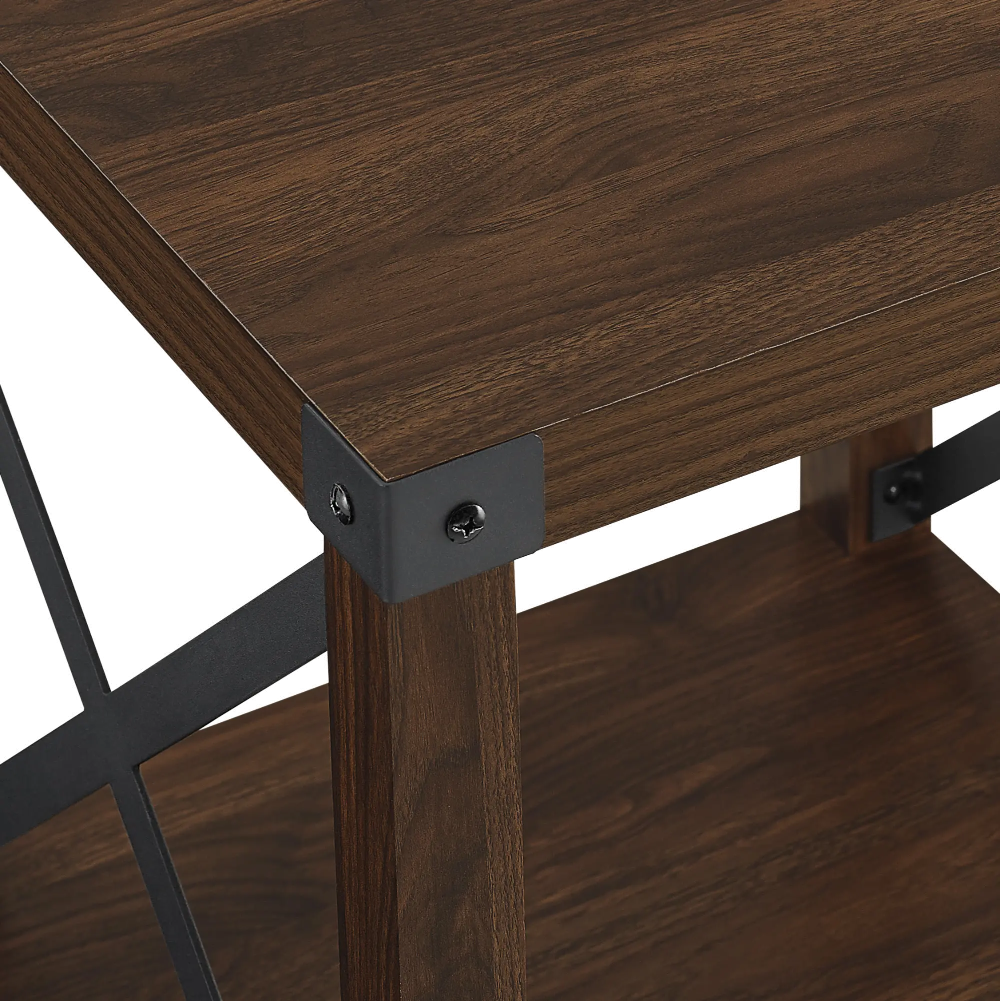 AF18MXSTDW Metal X Dark Walnut Wood Side Table-3