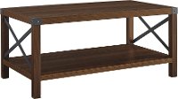 AF40MXCTDW Rustic Dark Walnut Wood Coffee Table - Metal X-2