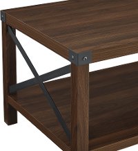 AF40MXCTDW Rustic Dark Walnut Wood Coffee Table - Metal X-3