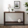 Dark Walnut 46 Inch Rustic Farmhouse Entryway Table - Metal X