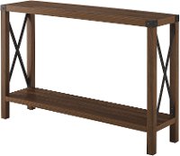 AF46MXETDW Dark Walnut 46 Inch Rustic Farmhouse Entryway Table - Metal X-2