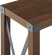 AF46MXETDW Dark Walnut 46 Inch Rustic Farmhouse Entryway Table - Metal X-3