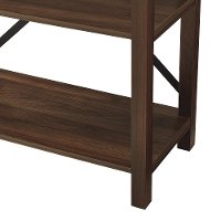 BS64MXDW Dark Walnut 64 Inch Metal Bookcase - Metal X-3