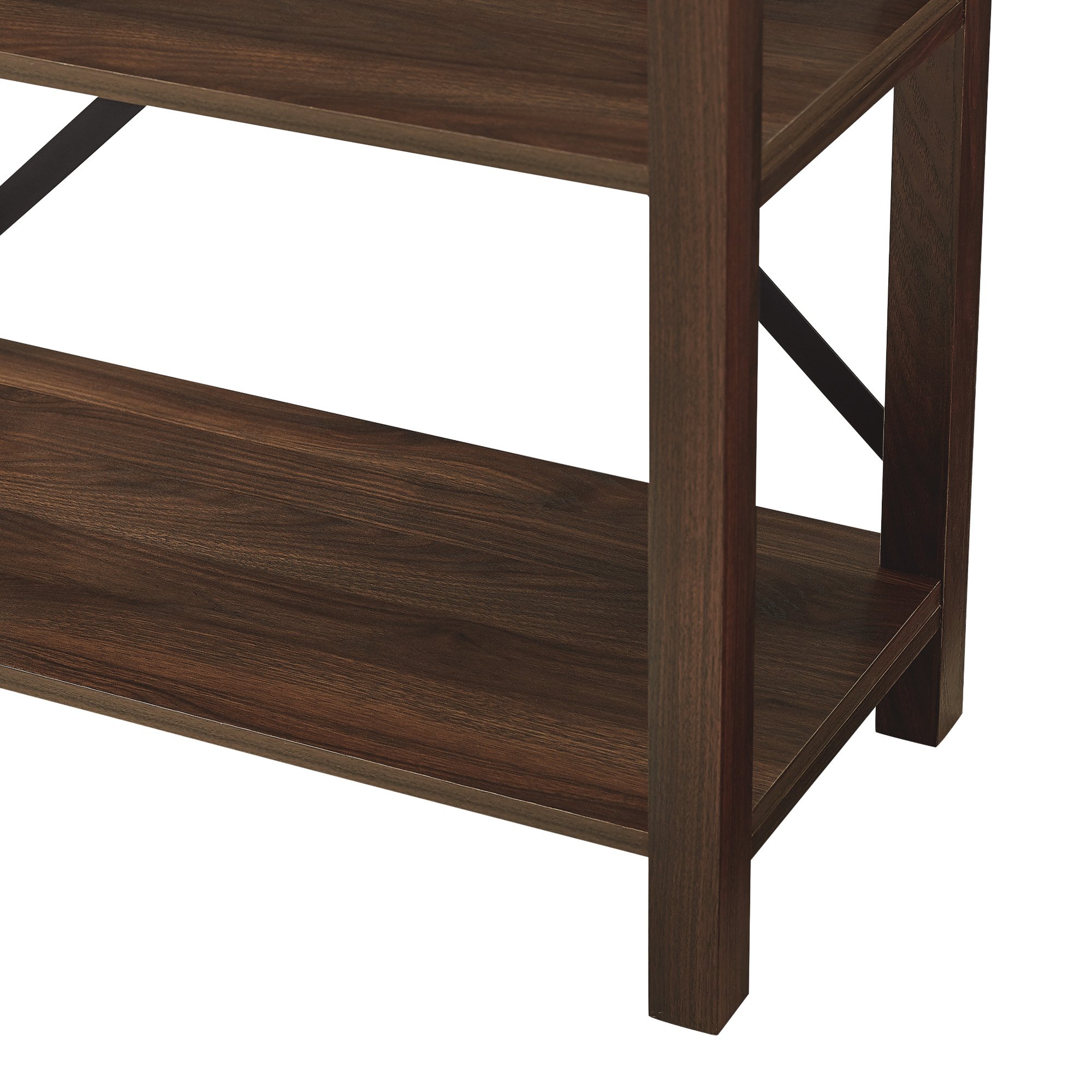 BS64MXDW Metal X Dark Walnut 64 Inch Bookcase-3