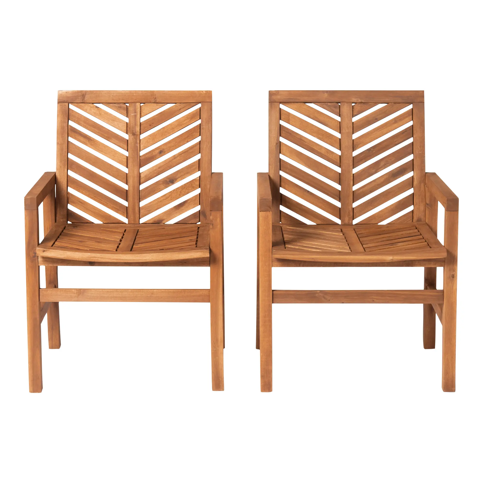 OWC2VINBR Vincent Light Brown Patio Wood Chairs, Set of 2-2